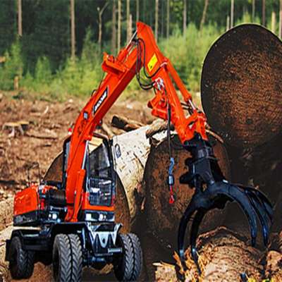 Mini loader timber wood grab machine with rotating grapple